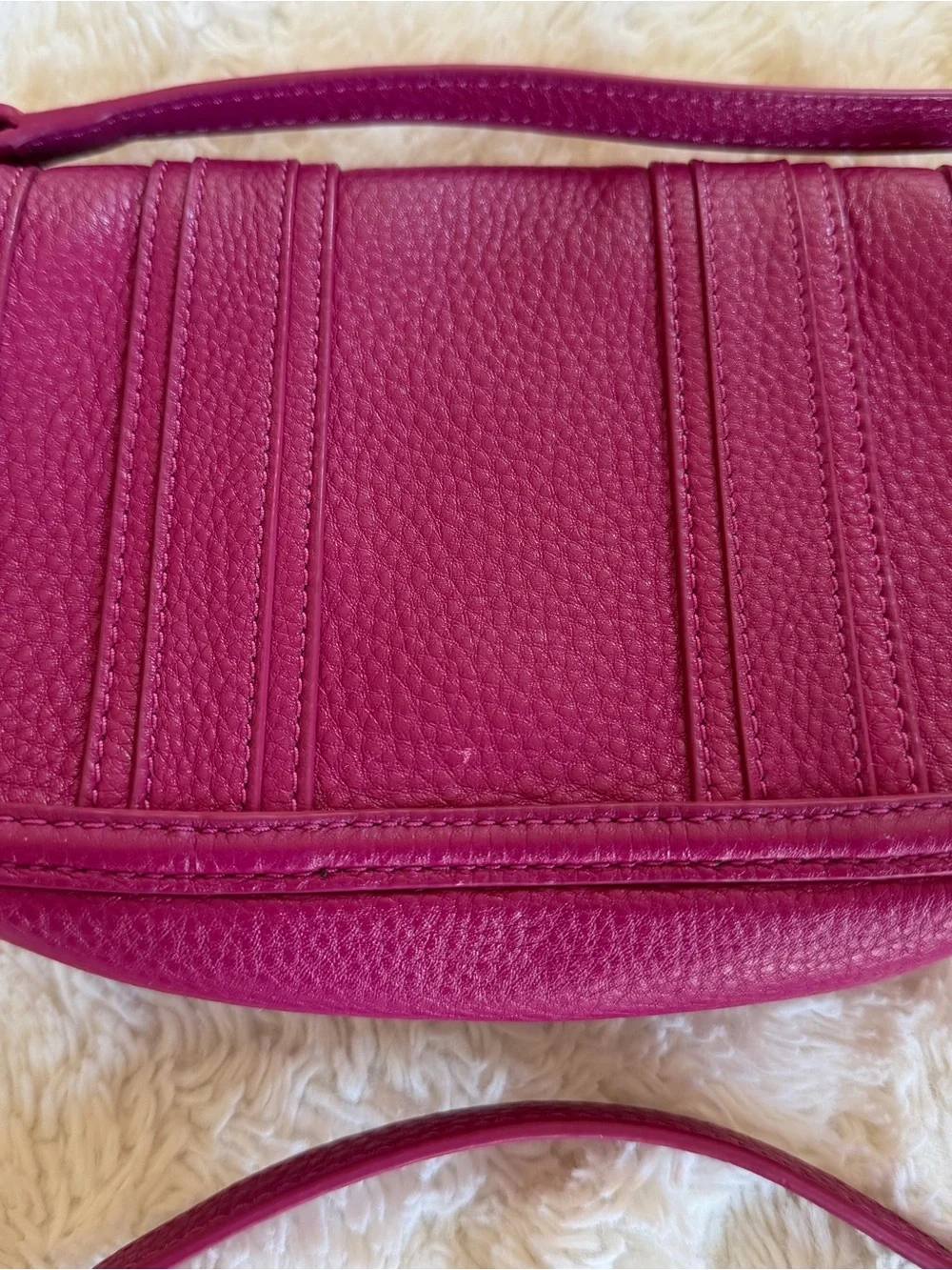 Tory Burch Pebbled Leather Crossbody Bag Pink